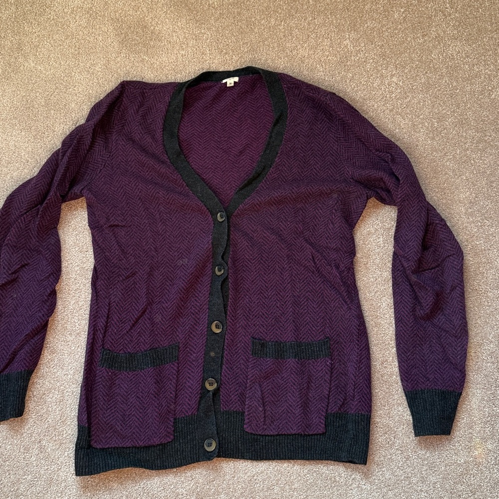 Purple and Gray Cardigan
